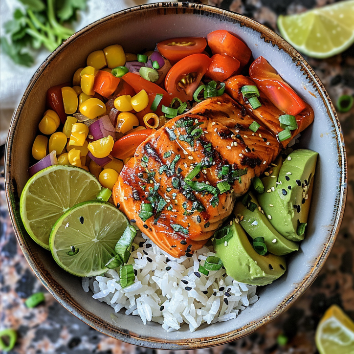 Family-Friendly Chili Lime Salmon Bowls