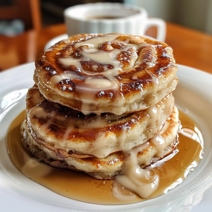 Easy Homemade Cinnamon Roll Pancakes