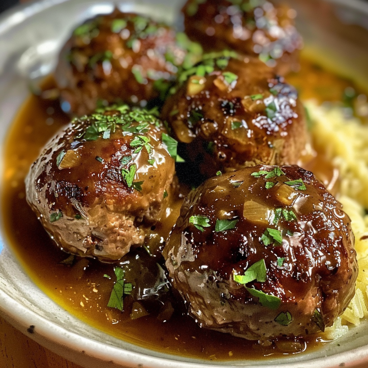 Salisbury Steak Meatballs Garlic for the Whole Family