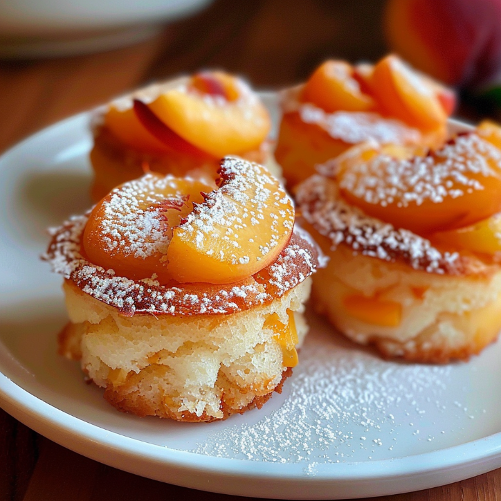 Simple Peach Mini Cakes Sweet Recipe 1 Simple Peach Mini Cakes Sweet Recipe