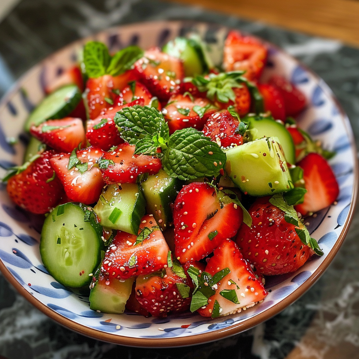 Easy Foolproof Cucumber Strawberry Salad Recipe