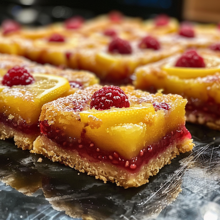 Crispy Lemon Raspberry Bars for Dinner Tonight