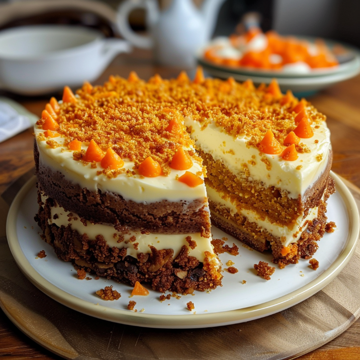 Ultimate Cheesy Carrot Cake Cheesecake