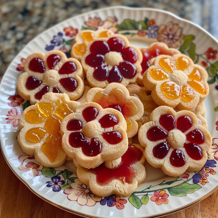 Flower Thumbprint Cookies Jam for Dinner Tonight