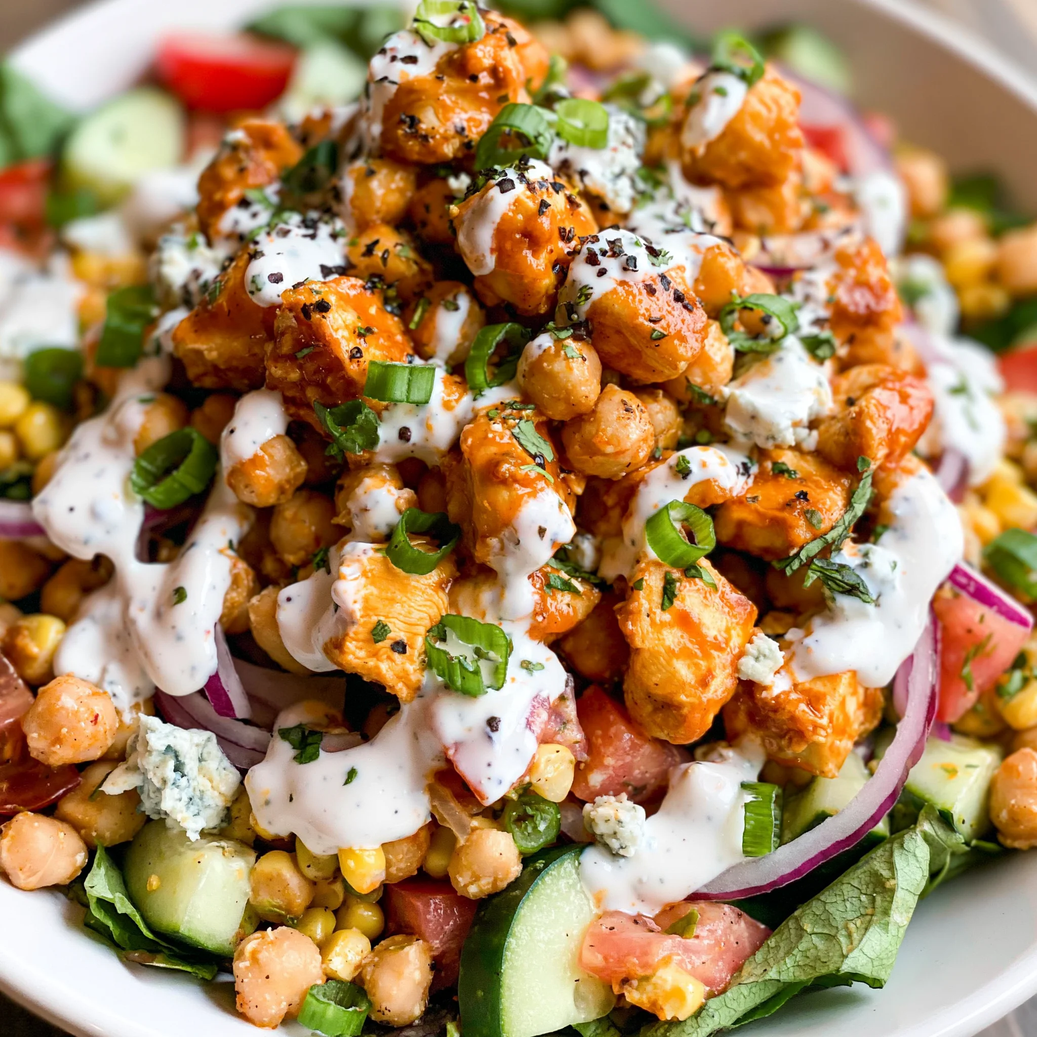 buffalo chicken bean salad