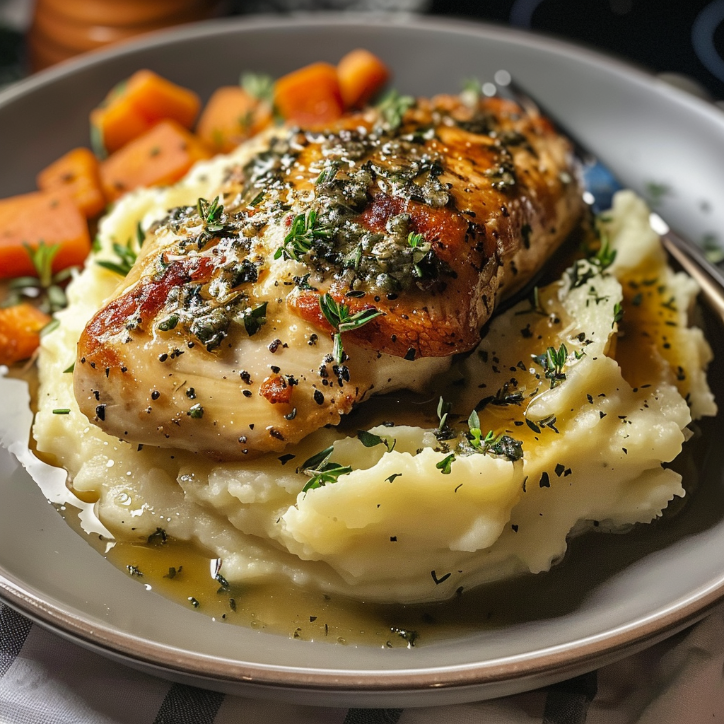 herb chicken mashed