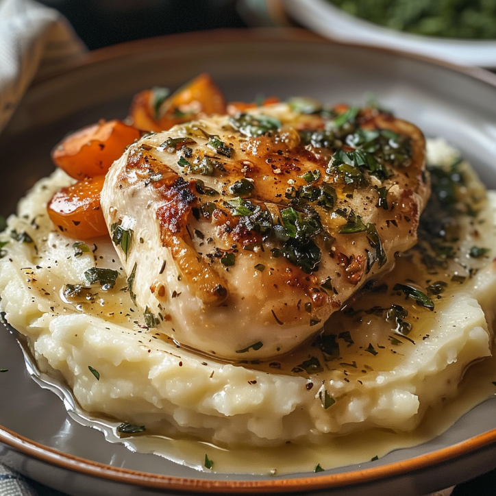 herb chicken mashed