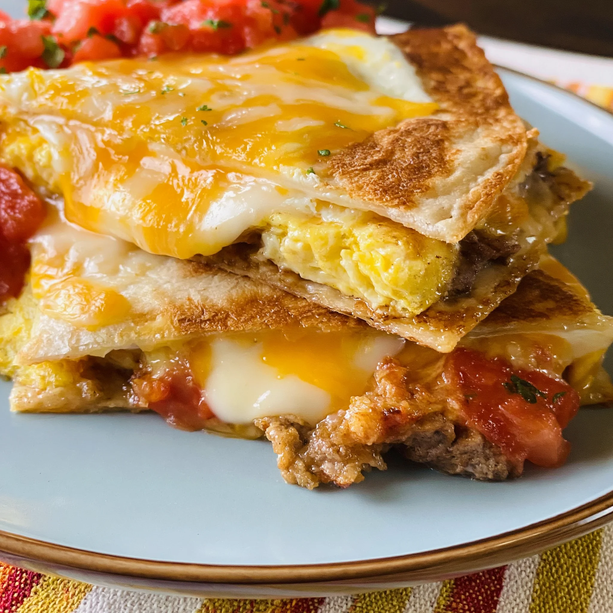 sheet pan breakfast quesadilla