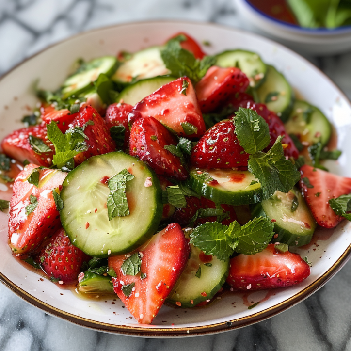 cucumber strawberry salad fresh