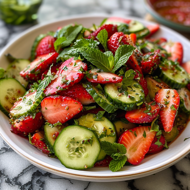 cucumber strawberry salad fresh