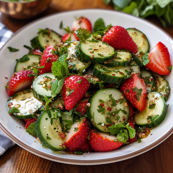cucumber strawberry salad fresh