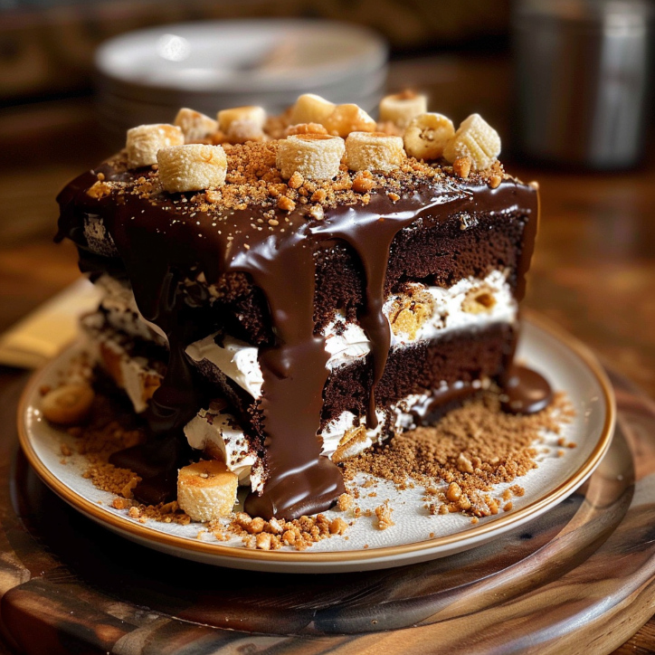 decadent mores cake you