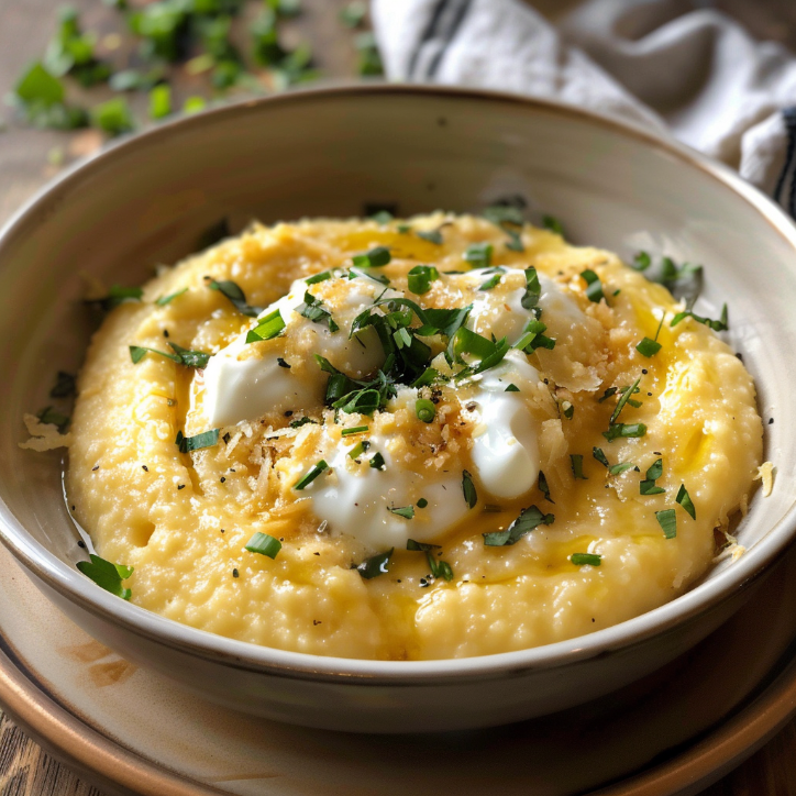luscious creamy polenta topped