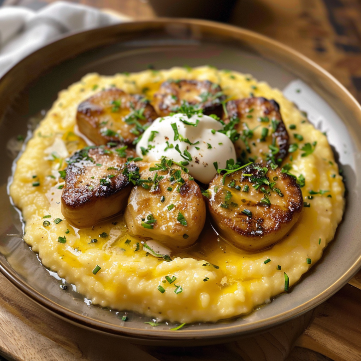 luscious creamy polenta topped