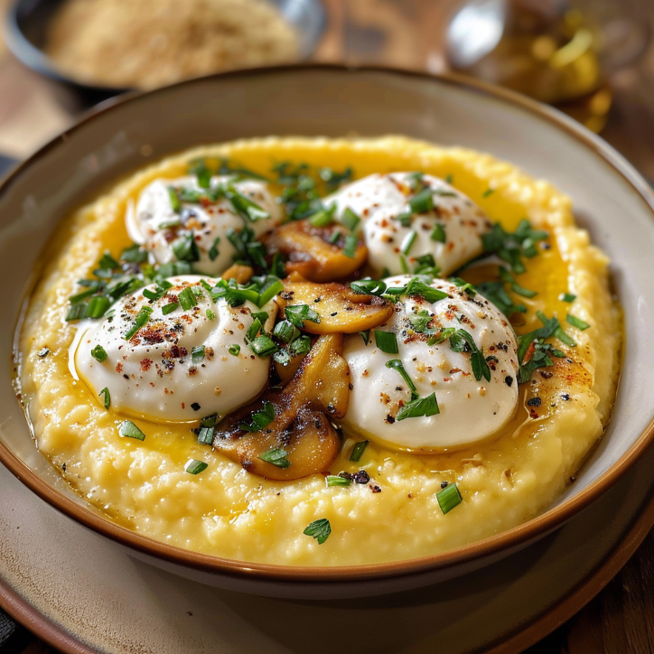 luscious creamy polenta topped