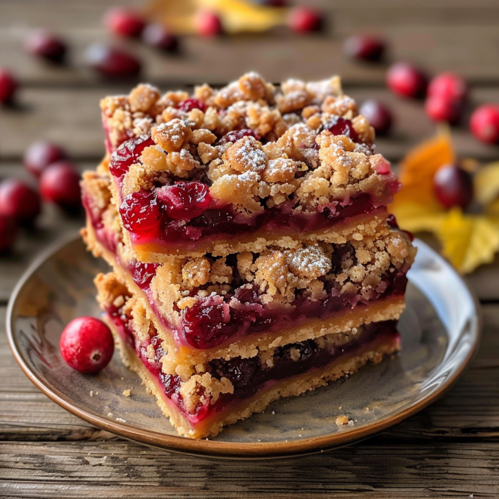decadent cranberry crumble bars