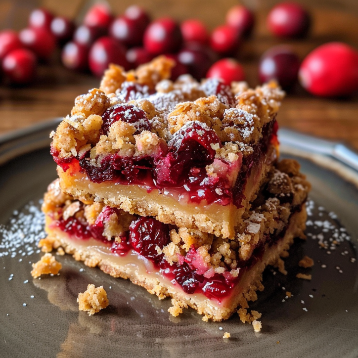 decadent cranberry crumble bars