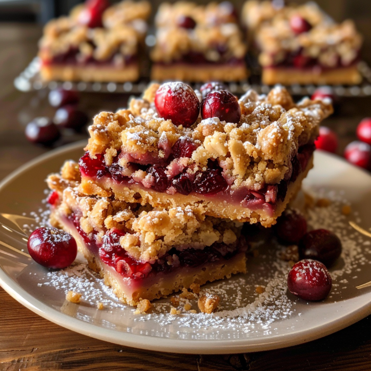 decadent cranberry crumble bars