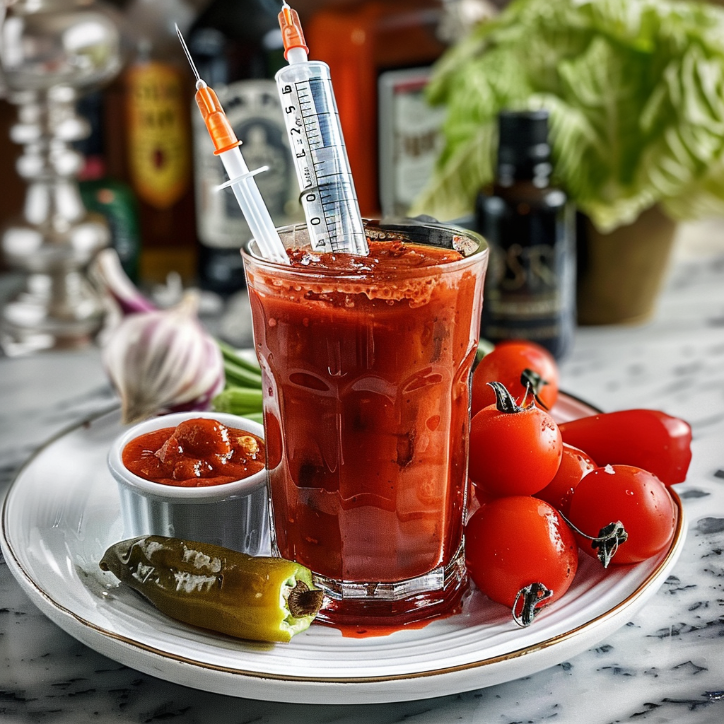 Spooky Bloody Mary Syringe: A Family Favorite