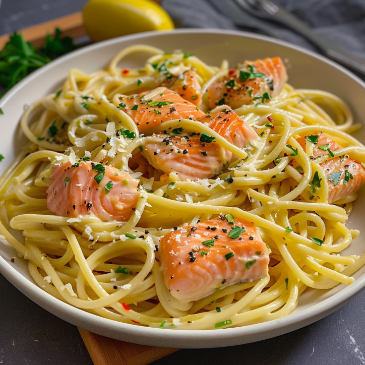 zitronenbutter lachs pasta genuss