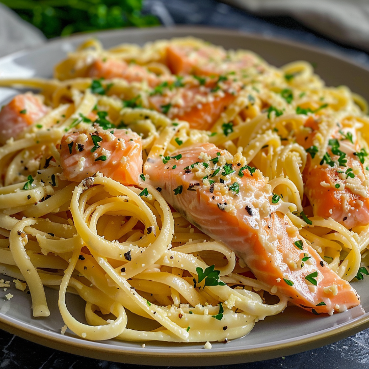 zitronenbutter lachs pasta genuss