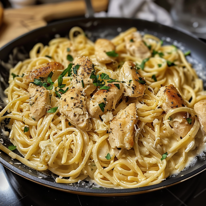 How to Make the Best Skillet Creamy Chicken Linguine 4 skillet creamy chicken linguine