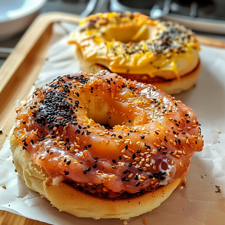 high protein bagels two
