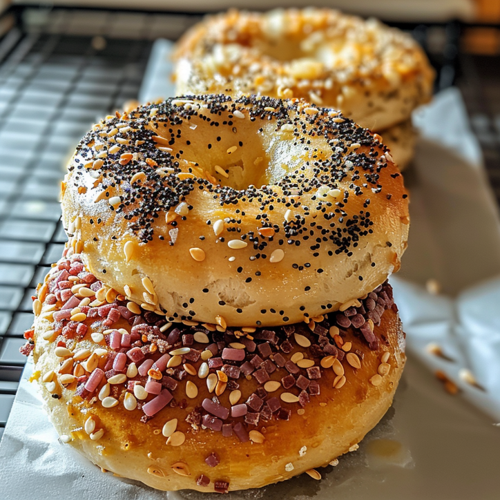 high protein bagels two