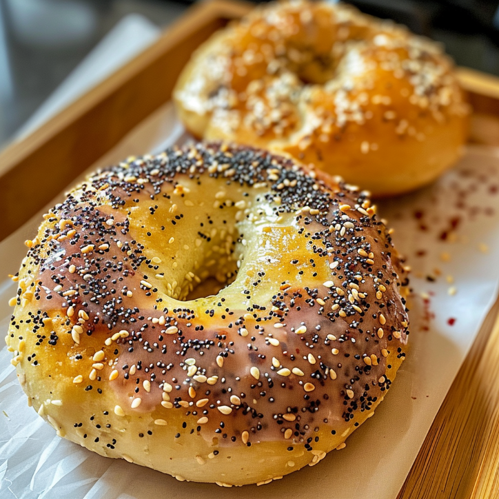 high protein bagels two