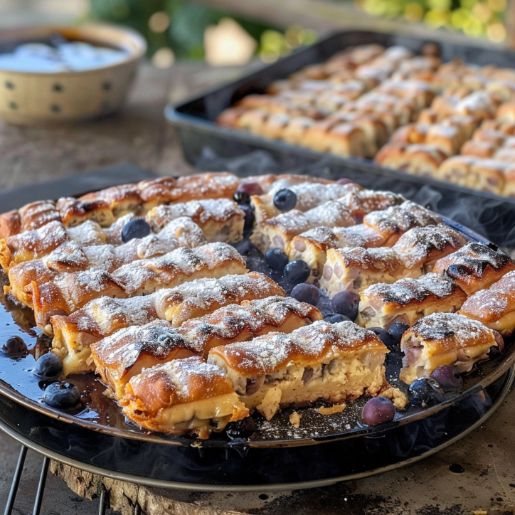 ciasto jagodami chrupi bez: Ciasto z jagodami i chrupiącą bezą –