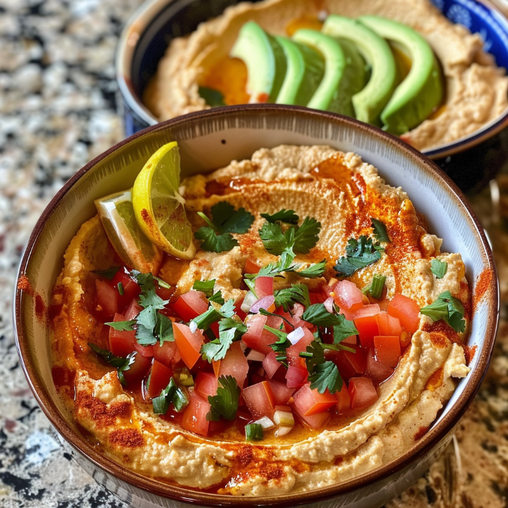 restaurant-style healthy taco hummus