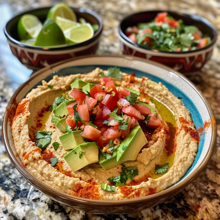 restaurant-style healthy taco hummus