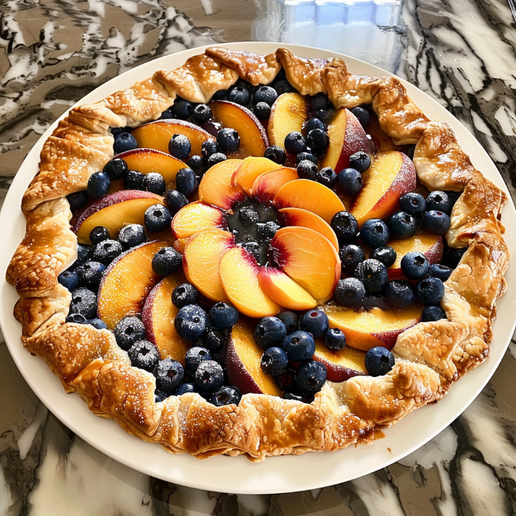 fresh peach blueberry galette