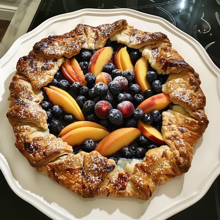 fresh peach blueberry galette