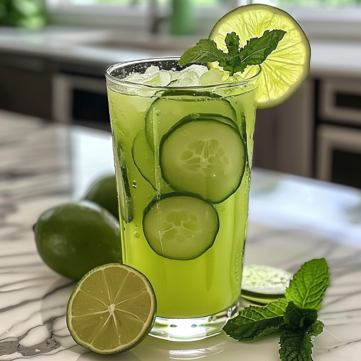 refreshing cucumber mint limeade