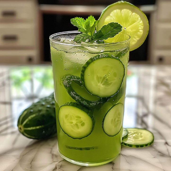 refreshing cucumber mint limeade