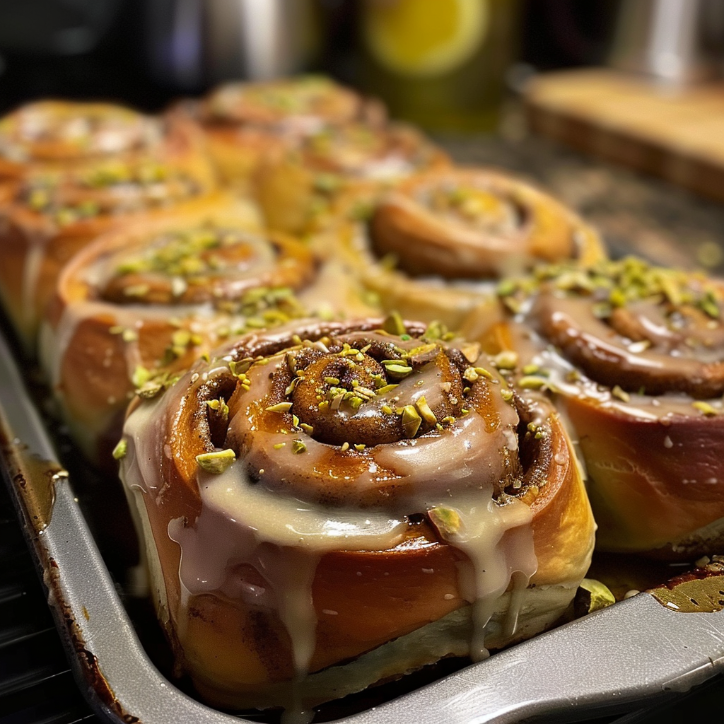 homemade pistachio cinnamon rolls