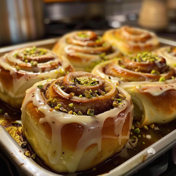 homemade pistachio cinnamon rolls