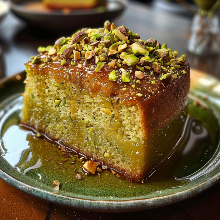 irresistibly sticky pistachio sponge