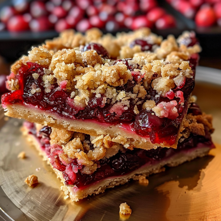 decadent cranberry crumble bars