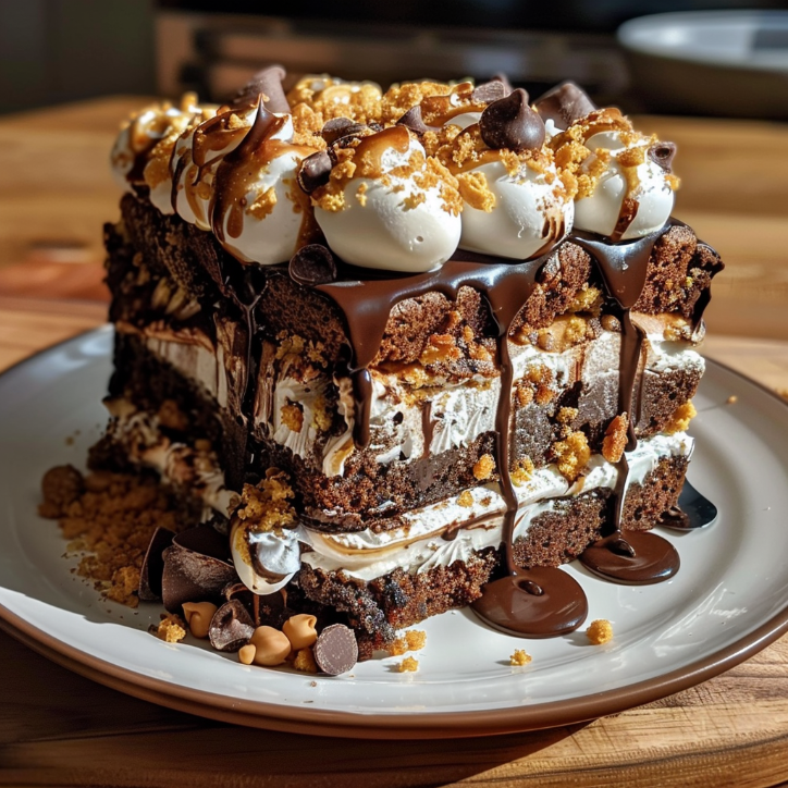 decadent mores cake you