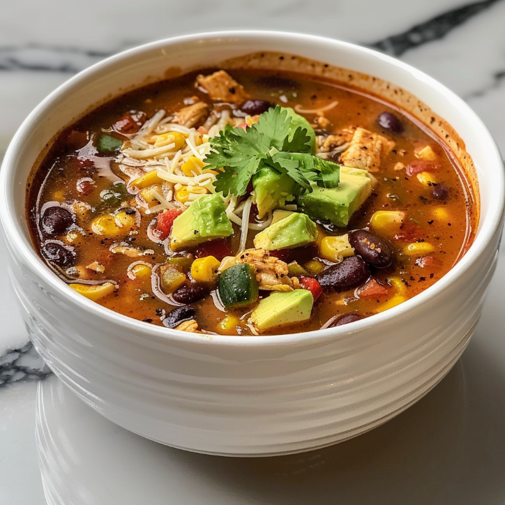 protein-packed chicken taco soup