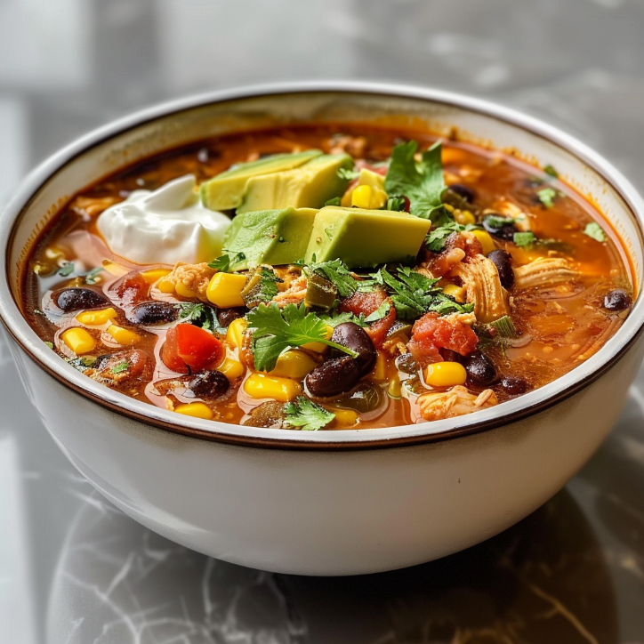 protein-packed chicken taco soup
