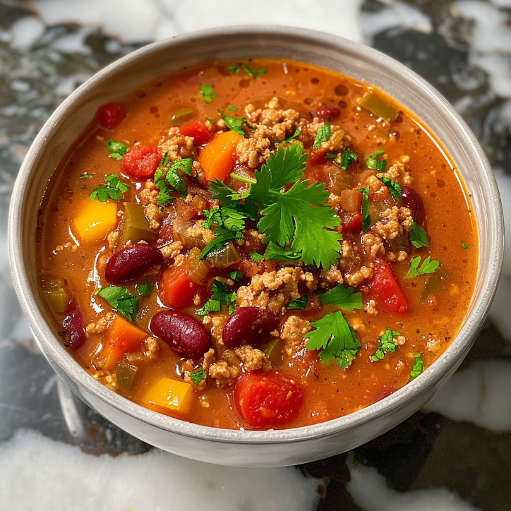 protein-packed stuffed pepper soup
