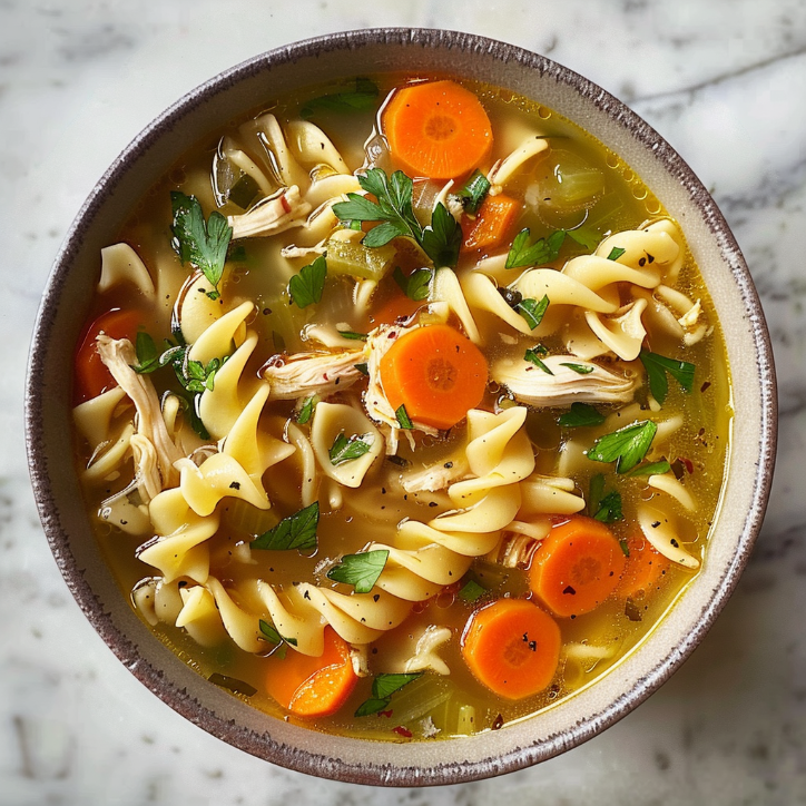 high-protein chicken noodle soup