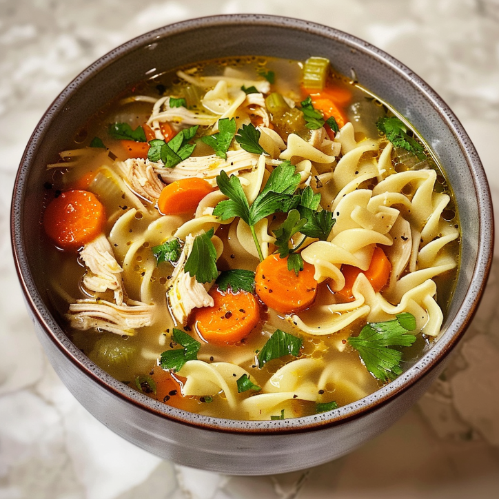 high-protein chicken noodle soup