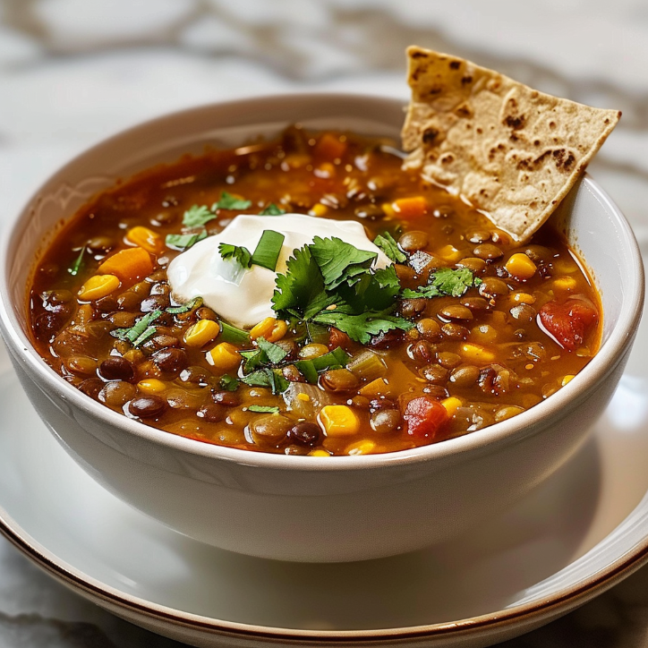 Luxurious Lentil Tortilla Soup Everyone Loves