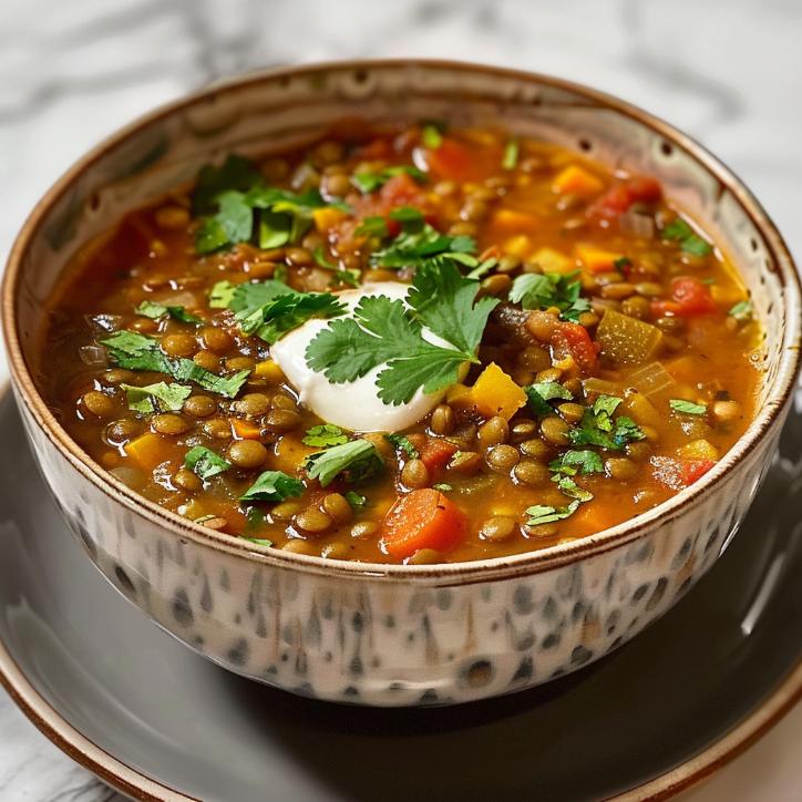 luxurious lentil tortilla soup