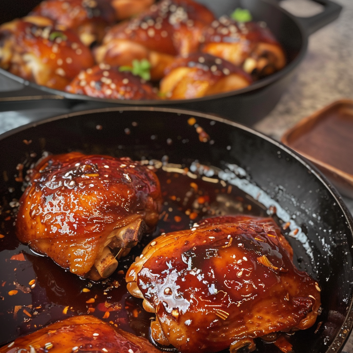 sticky baked chicken thighs