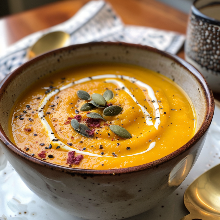 Restaurant-Style Pumpkin Turmeric Ginger Soup 3 pumpkin turmeric ginger soup